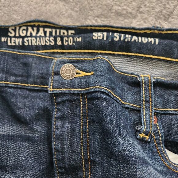 Signature Levi Strauss S51 Straight Fit Blue Jeans 40 × 32 - Picture 4 of 6
